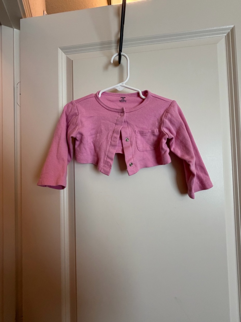 Girls Pink Cropped Cardigan Sweater
